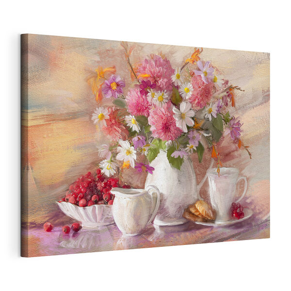 Las flores, el té y las bayas son una delicia Cuadros Las flores, el té y las bayas son una delicia