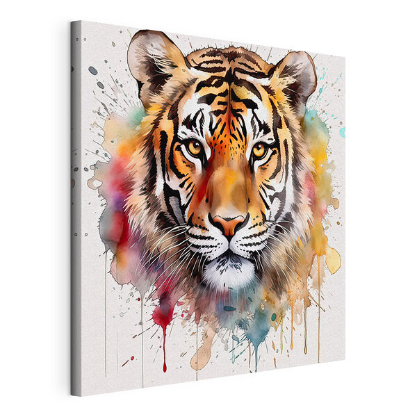 Tigre con salpicaduras de colores Cuadros Tigre con salpicaduras de colores
