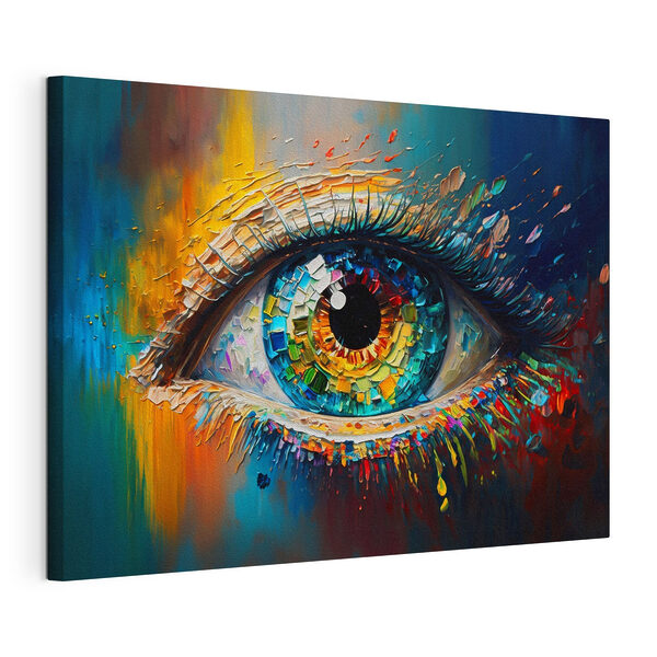 Cuadros Ojo colorido pintado con tonos vivos