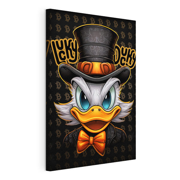 Pato de dibujos animados con un sombrero de copa Cuadros Pato de dibujos animados con un sombrero de copa