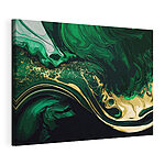 Cuadros Motivo abstracto de remolinos en verde y negro