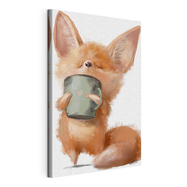 Cuadros El zorro fennec disfruta de una bebida caliente (SKU: s35008) Cuadros Cuadros El zorro fennec disfruta de una bebida caliente (SKU: s35008)