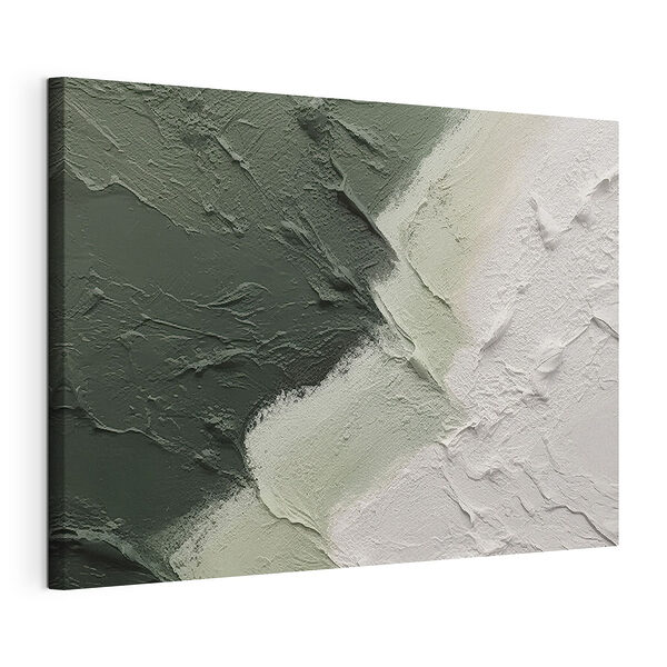 Cuadros Arte abstracto con texturas en verde y blanco