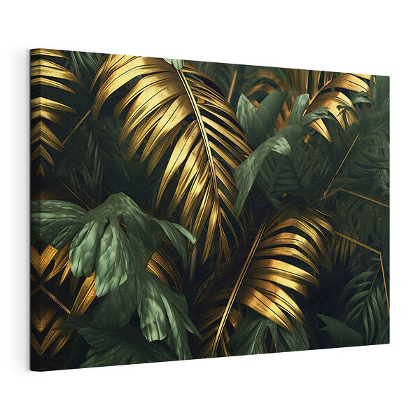 Cuadros Hojas tropicales con tonos vivos