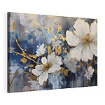 Cuadros Elegancia floral en azul y blanco