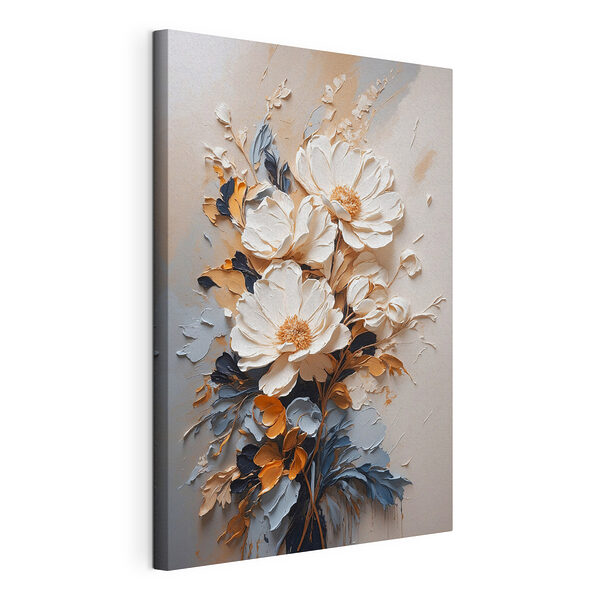 Cuadros Cuadros Arte floral con texturas en tonos neutros (SKU: s37327)