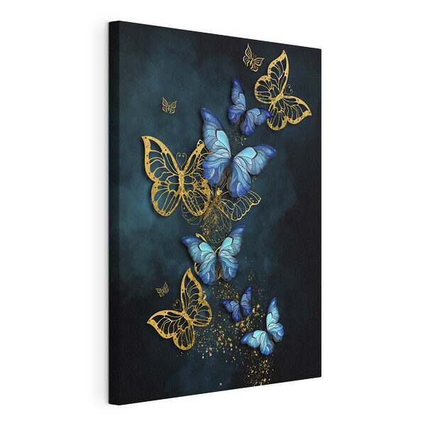 Cuadros Las mariposas brillan con tonos de medianoche