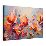 Cuadros Cuadro de flores sobre fondo azul