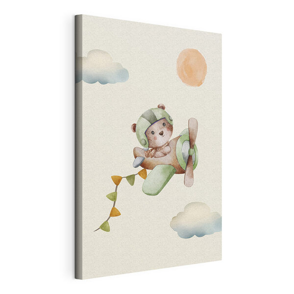 Cuadros Pintura en acuarela de un osito de peluche en un avión (SKU: s37916) Cuadros Cuadros Pintura en acuarela de un osito de peluche en un avión (SKU: s37916)