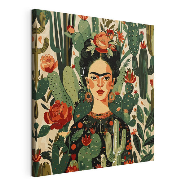 Un toque floral entre los espinosos cactus Cuadros Un toque floral entre los espinosos cactus
