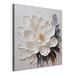 Cuadros Flor blanca con pétalos con textura