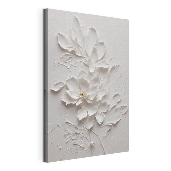 Cuadros Ilustración con un delicado diseño floral en blanco