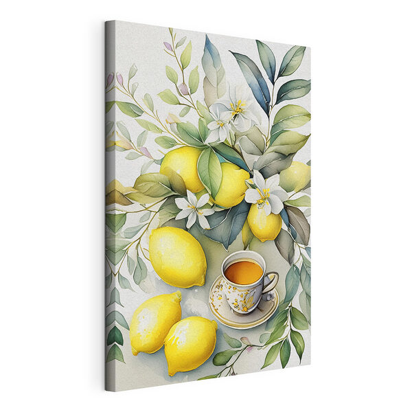 Cuadros Limones y té entre las hojas