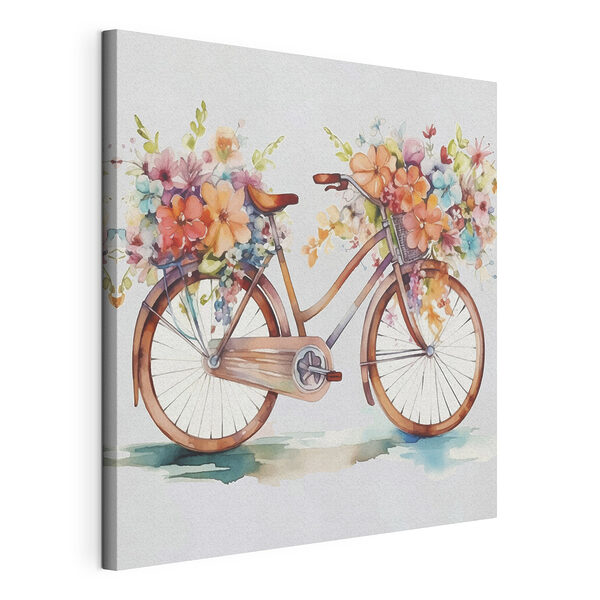 Bicicleta decorada con flores de colores vivos Cuadros Bicicleta decorada con flores de colores vivos