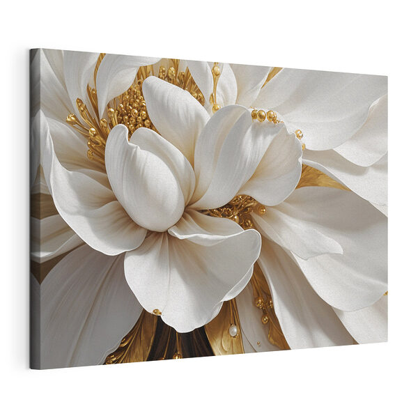 Elegantes pétalos blancos con detalles decorativos Cuadros Elegantes pétalos blancos con detalles decorativos