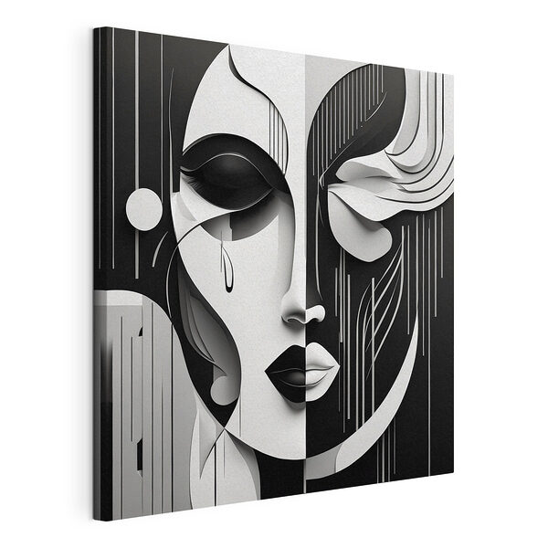 Cuadros Imagen en blanco y negro del rostro de una mujer