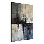 Cuadros Pintura azul y negra en una pared