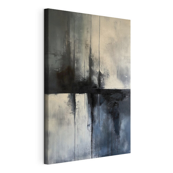 Cuadros Pintura azul y negra en una pared