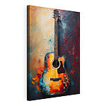 Cuadros Una guitarra llena de energía sobre un fondo abstracto