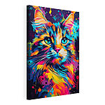Cuadros Gato de colores con ojos azules