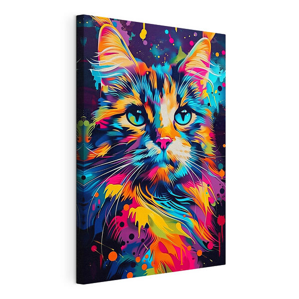 Gato de colores con ojos azules Cuadros Gato de colores con ojos azules
