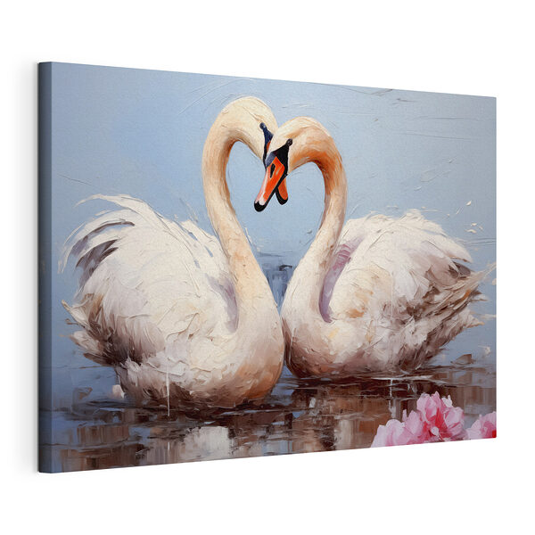 Dos cisnes en el agua Cuadros Dos cisnes en el agua