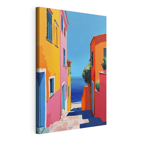 Cuadros Cuadros Edificios de colores y una masa de agua (SKU: s39582)