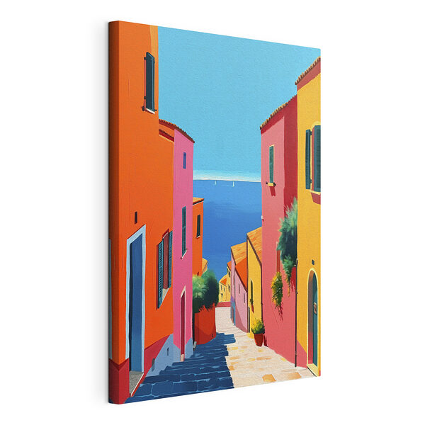 Cuadros Cuadros Edificios de colores y una masa de agua (SKU: s39579)