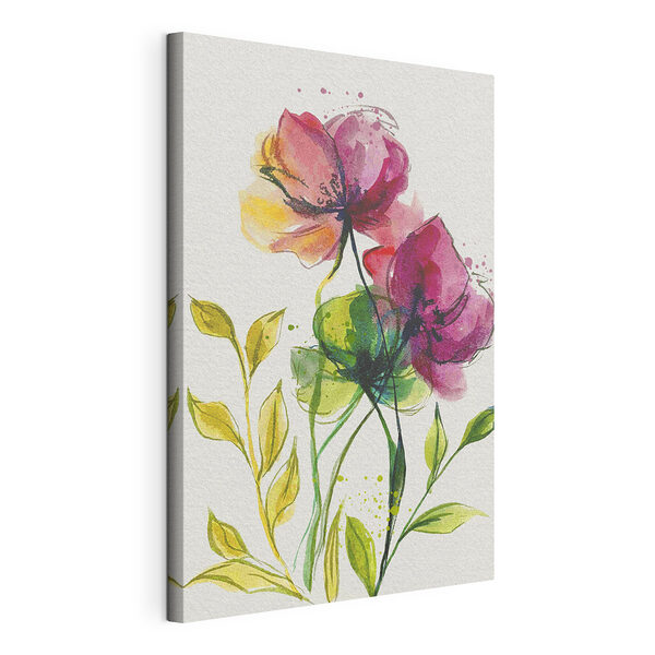 Pintura de flores y hojas Cuadros Pintura de flores y hojas