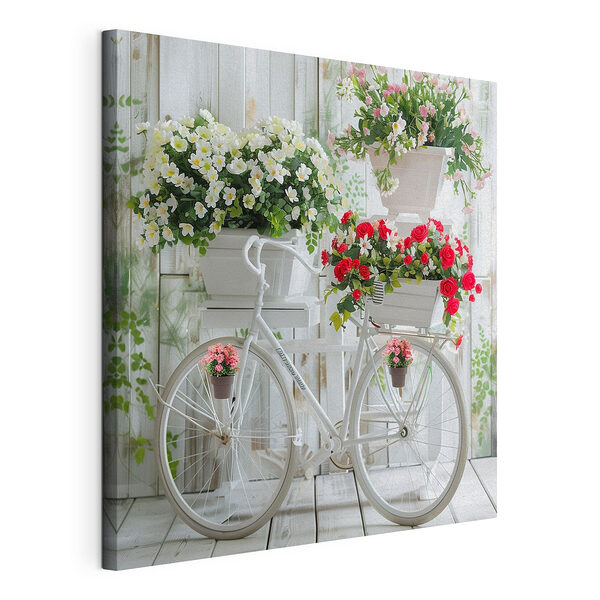 Cuadros Bicicleta con flores en las cestas