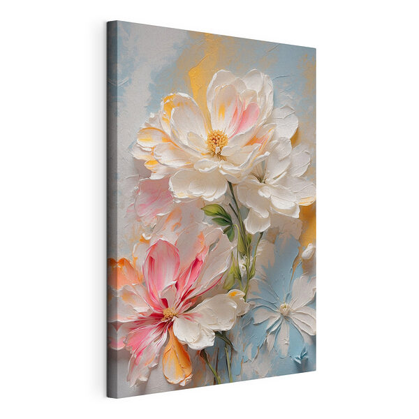 Cuadros Flores en tonos pastel con un toque artístico