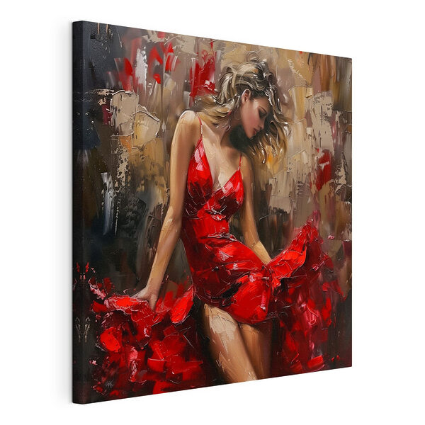 Cuadro de una mujer con un vestido rojo Cuadros Cuadro de una mujer con un vestido rojo