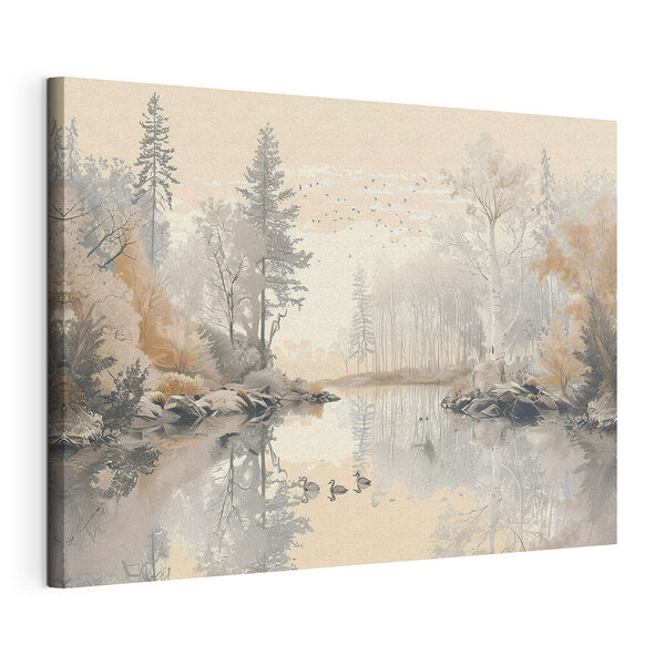 Cuadros Lago con árboles y pájaros (SKU: s39980) Cuadros Cuadros Lago con árboles y pájaros (SKU: s39980)