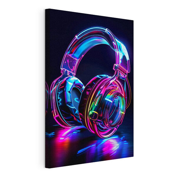Cuadros Auriculares de colores sobre un fondo negro