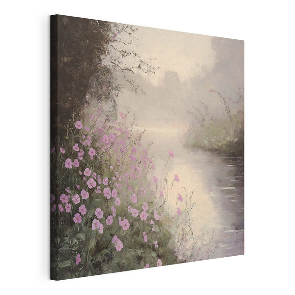Río con flores moradas Cuadros Río con flores moradas