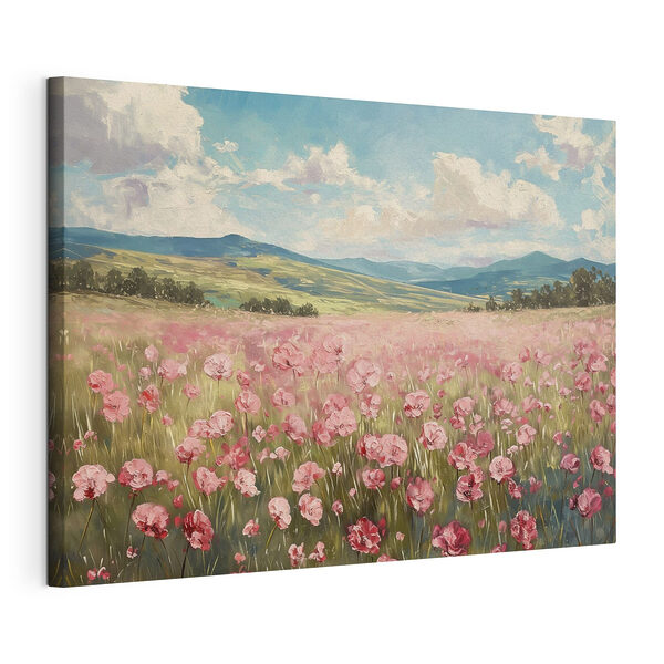 Cuadros Campo de flores rosas