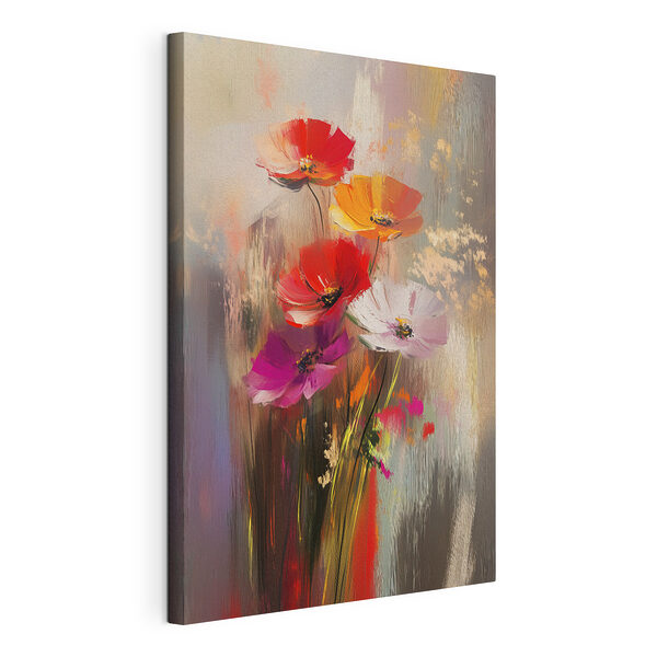Cuadros Pintura de flores sobre una superficie de cristal