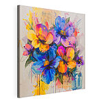 Cuadros Pintura de flores sobre una superficie blanca