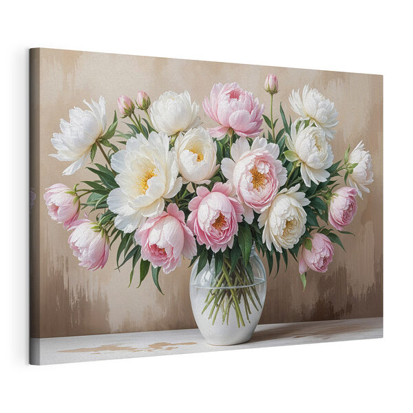 Cuadros Jarrón con flores sobre una mesa