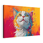 Cuadros Gato con salpicaduras de pintura de colores