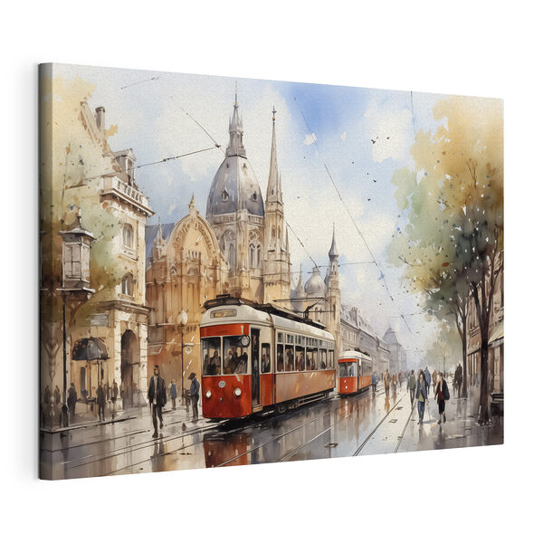 Cuadros Cuadros Tranvía en una calle (SKU: s40732)