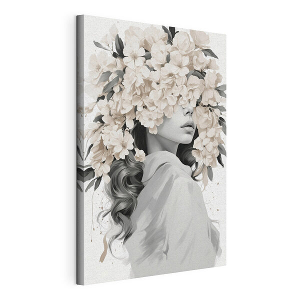 Cuadros Mujer con flores en la cabeza