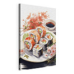 Cuadros Plato de sushi y salsa