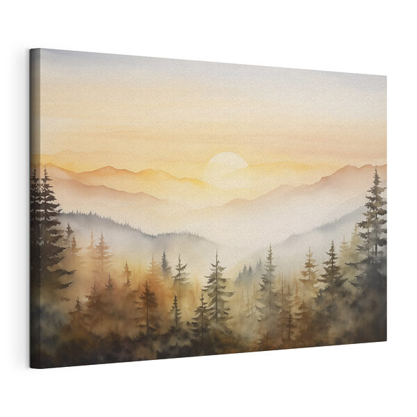 Cuadros Pintura en acuarela de un bosque y unas montañas (SKU: s41645) Cuadros Cuadros Pintura en acuarela de un bosque y unas montañas (SKU: s41645)