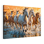 Cuadros Grupo de caballos corriendo por el agua