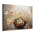 Cuadros Jarrón con flores blancas