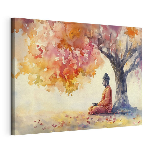 Cuadros Cuadros Pintura en acuarela de una persona sentada bajo un árbol (SKU: s41887)
