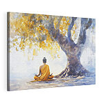 Cuadros Cuadro en el que aparece una persona meditando bajo un árbol