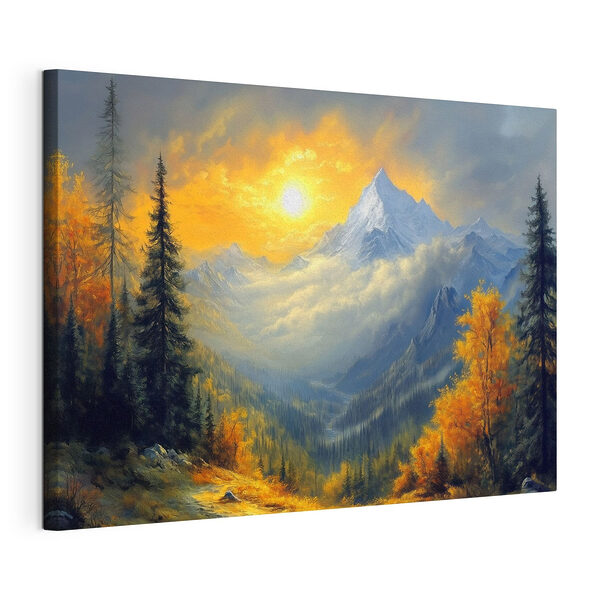 Cuadros Paisaje de montaña con árboles y nubes (SKU: s42006) Cuadros Cuadros Paisaje de montaña con árboles y nubes (SKU: s42006)