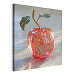 Cuadros Manzana de cristal con tallo y hojas